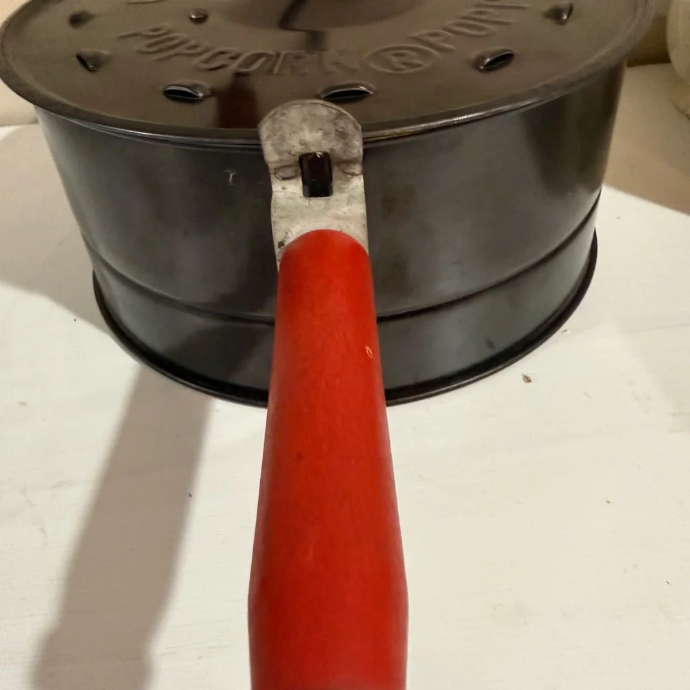 1950’s Vintage Antique Black E-Z Corn Popcorn Maker Hand Crank Red - Picture 5 of 10